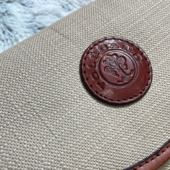 Vintage Toledano | Creme & Tan Gingham Pattern | Summer Picnic Crossbody Satchel - Picture 8 of 14